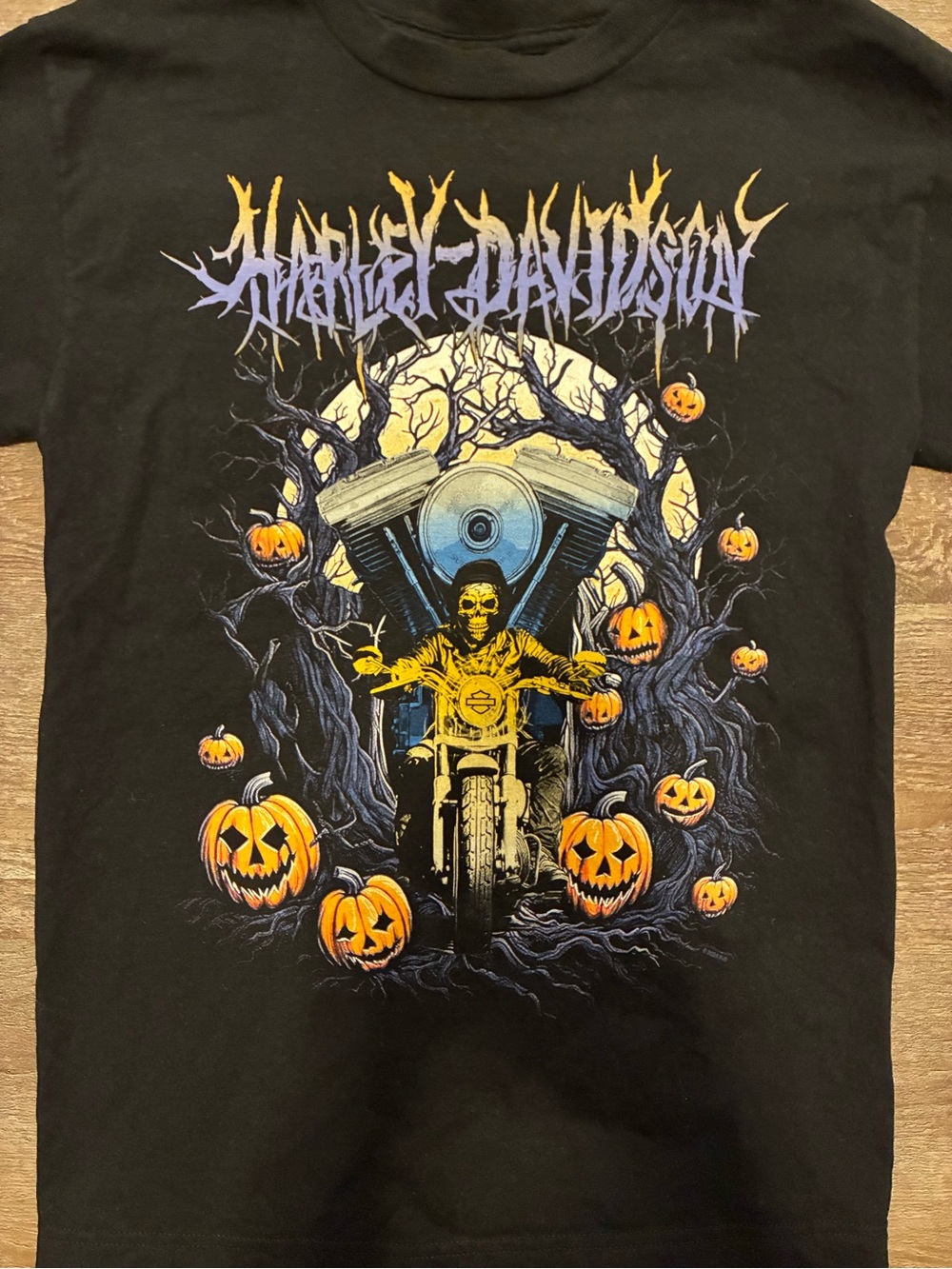 Vintage Halloween Harley Davidson T-Shirt - Picture 2 of 4